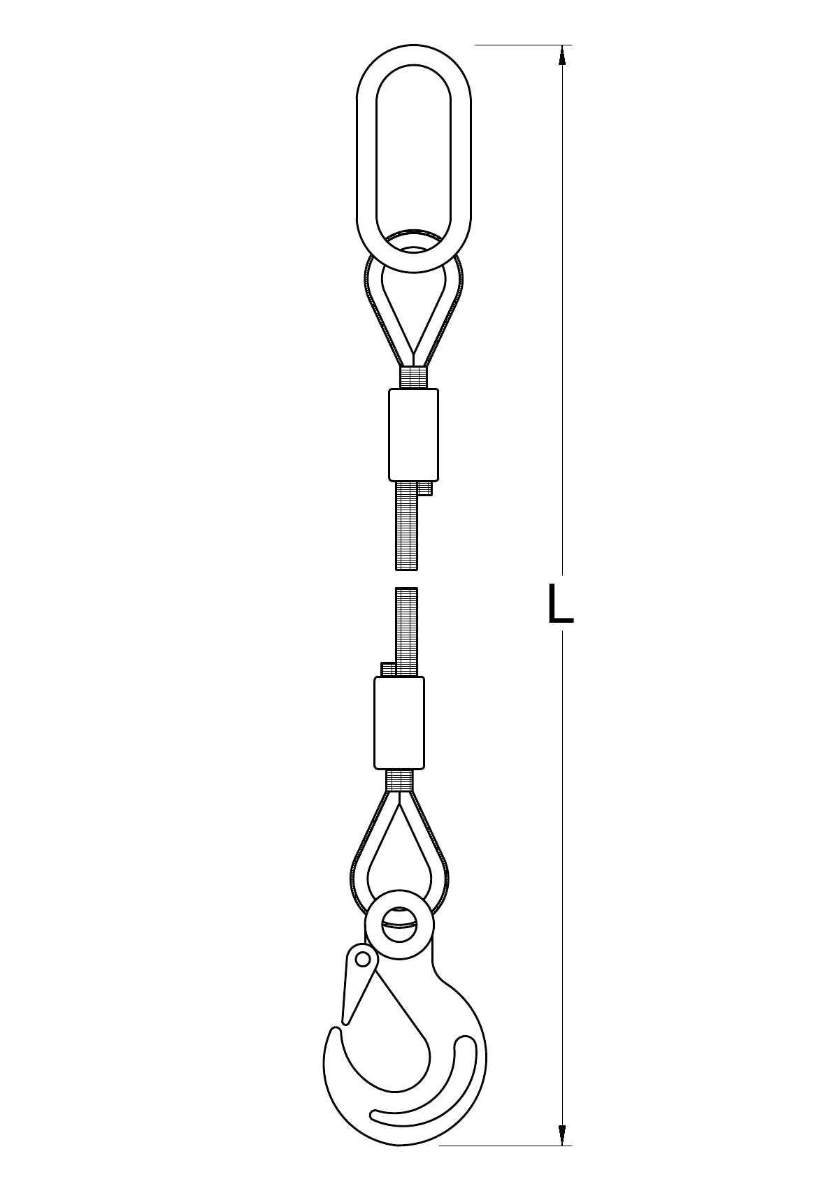 1-Leg Wire Rope Sling (8mm–60mm)