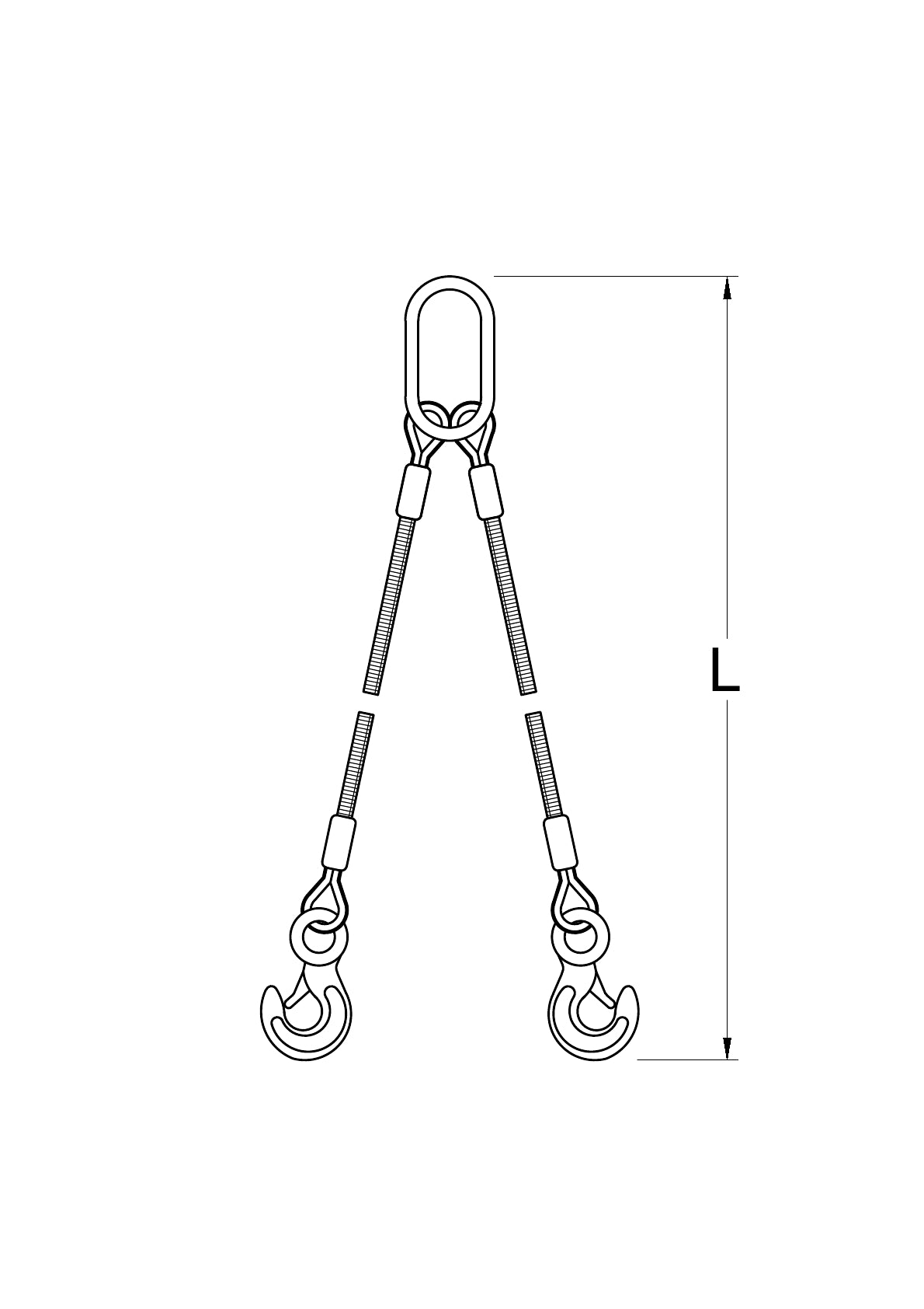 2-Leg Wire Rope Sling (8mm–60mm)