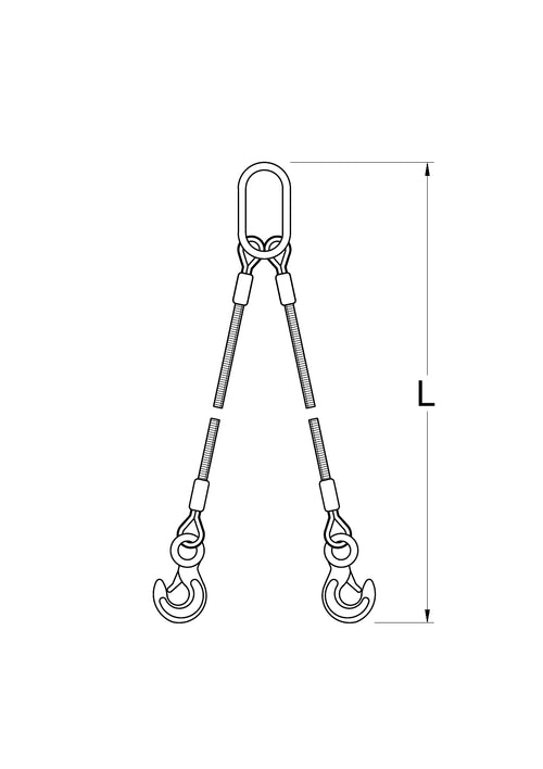 2-Leg Wire Rope Sling (8mm–60mm)