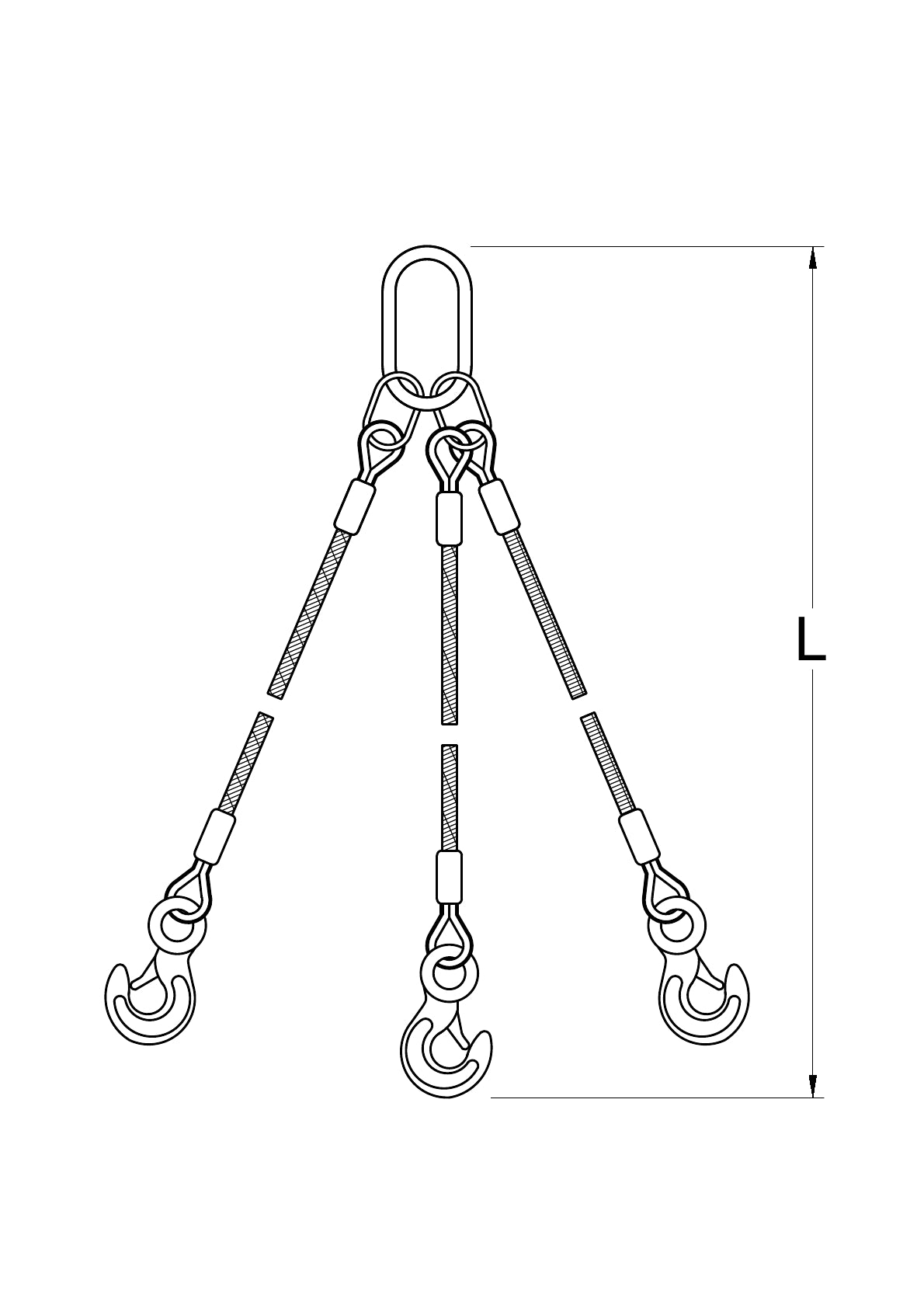 3-Leg Wire Rope Sling (8mm–60mm)
