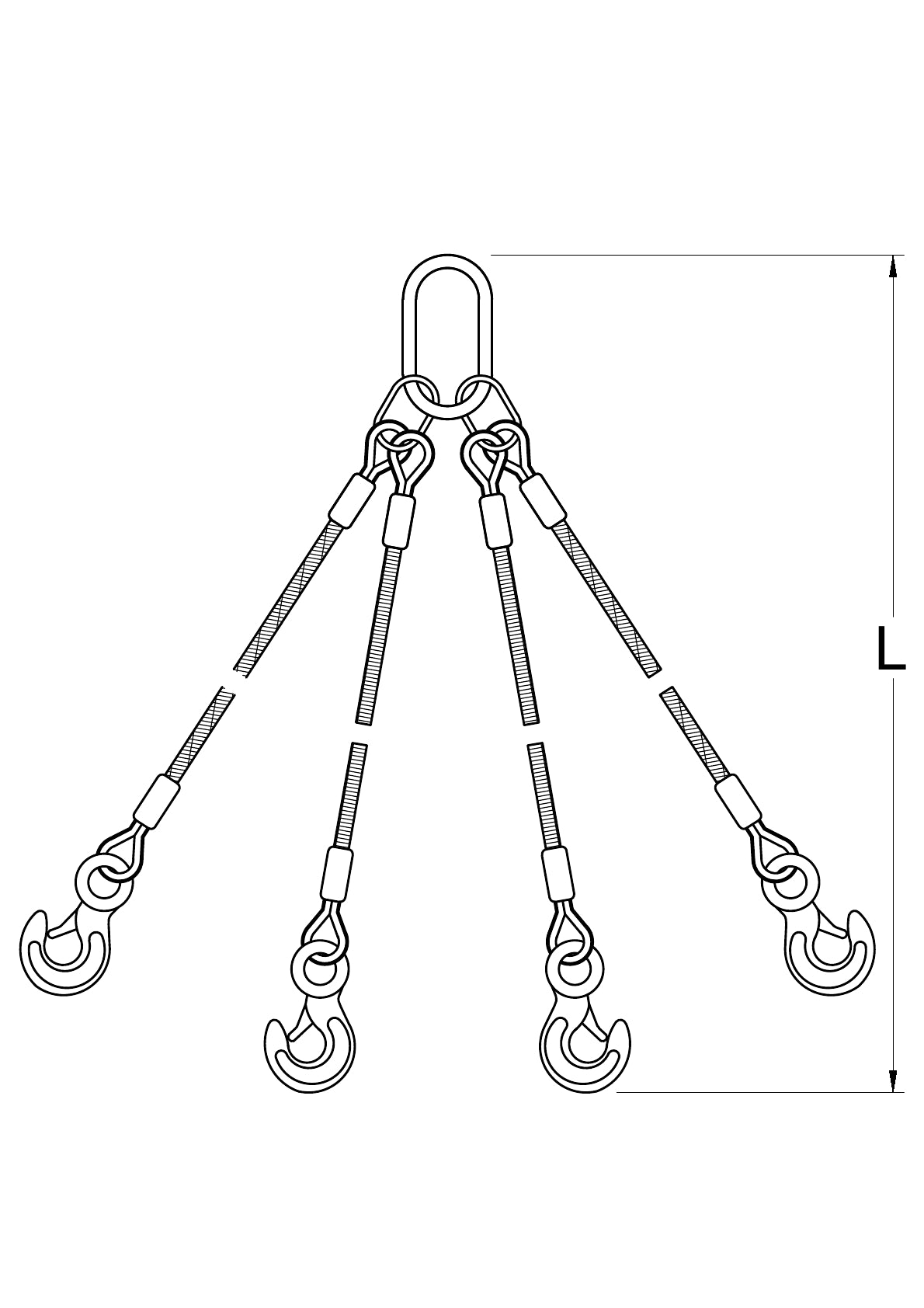 4-Leg Wire Rope Sling (8mm–60mm)