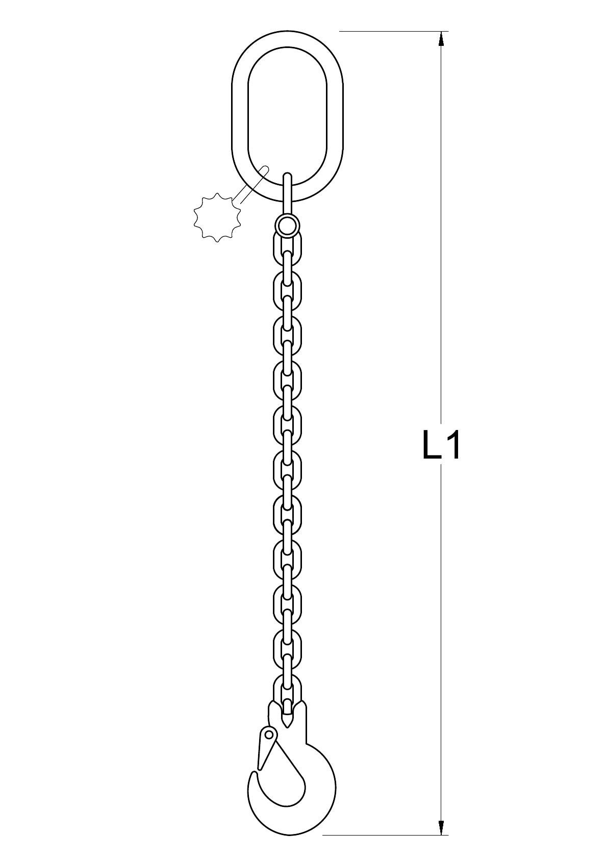 G80 1-Leg Chain Sling (Ø 5–45mm)