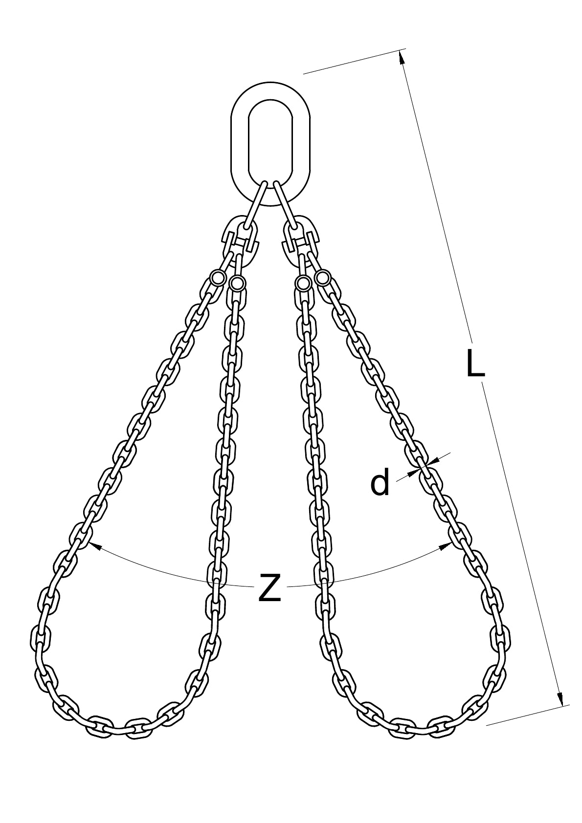 G80 Double Loop Chain Sling (Ø 6–45mm)