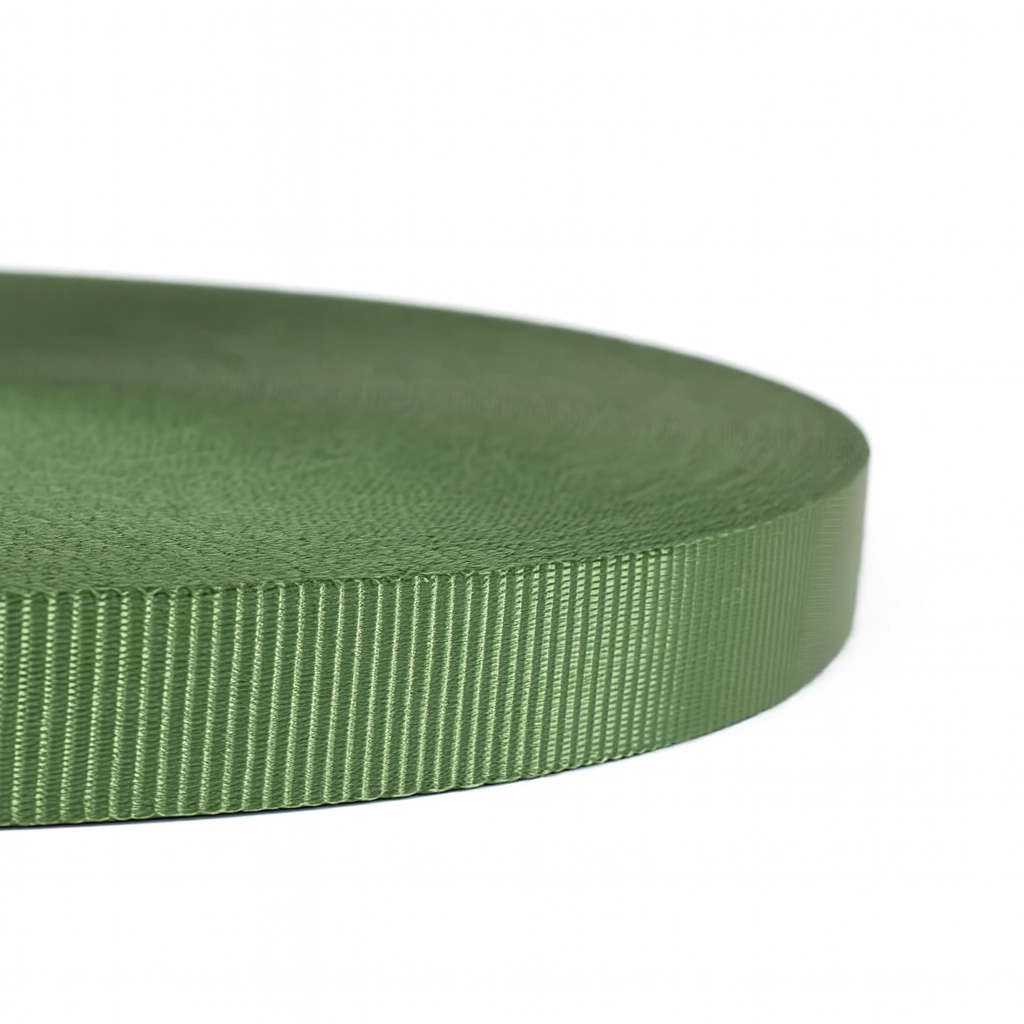 PES Webbing Tape – 25 mm, Breaking Strength 1 100 daN (NATO Green)