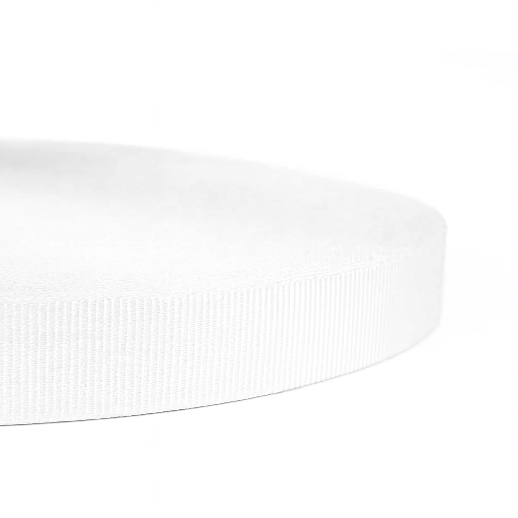 PES Webbing Tape – 25 mm, Breaking Strength 1 100 daN (White)