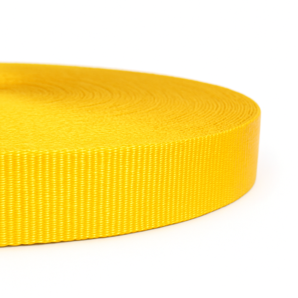PES Webbing Tape – 25 mm, Breaking Strength 1 100 daN (Yellow)