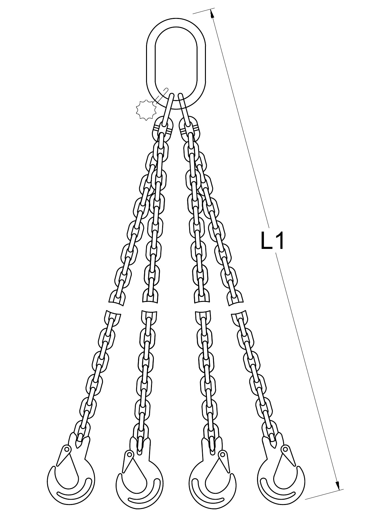 G80 4-Leg Chain Sling (Ø 5–45mm)